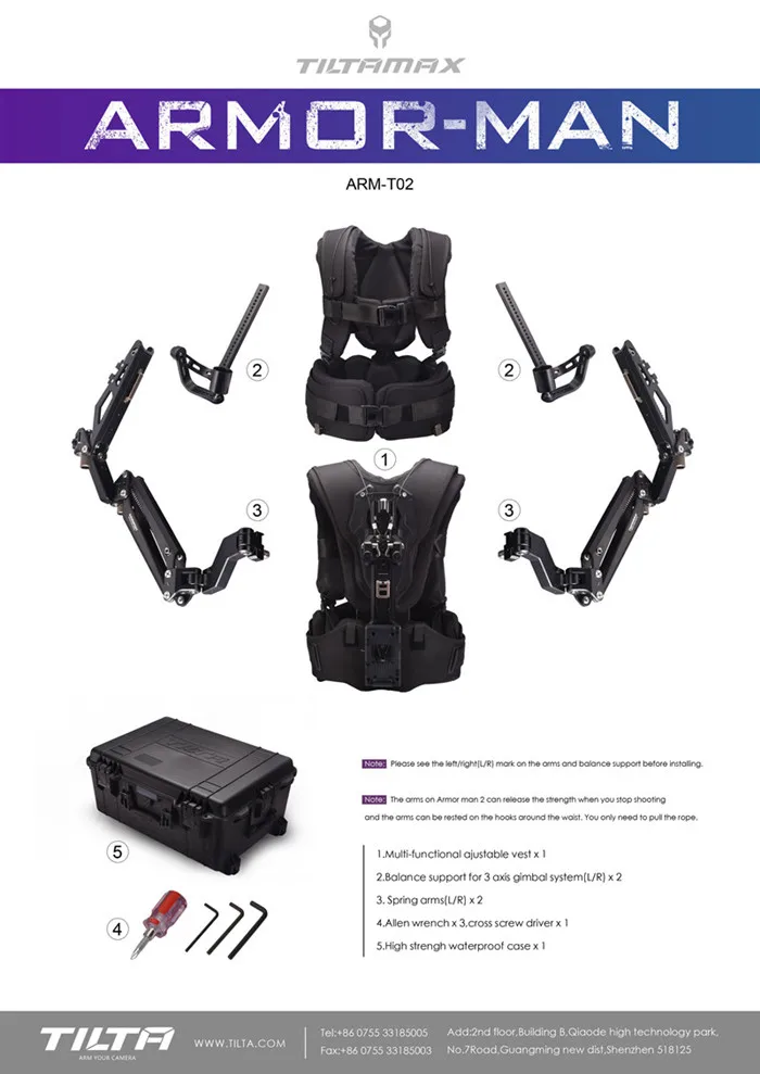 TiLTA Armorman2.0 TiLTAMAX ARM-T02 Ultimate Gimbal Support для DJI Ronin2/Movi pro/бесплатная доставка | Электроника