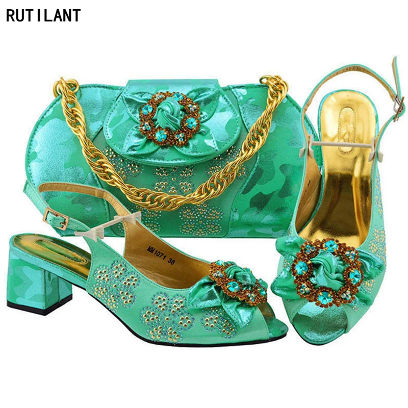 

New Arrival Italian Shoes and Bags To Match Shoes with Bag Set for Wedding Women Shoe and Matching Bag for Nigeria Party