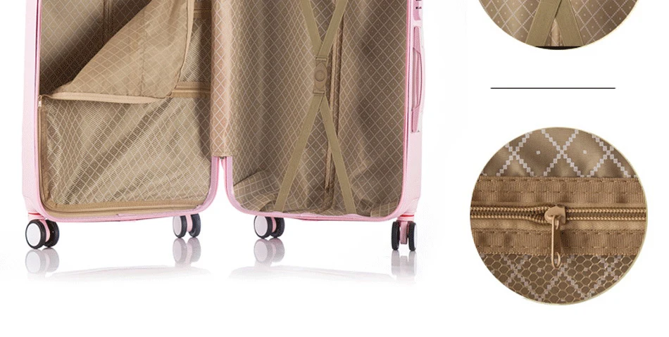 2 шт./компл. красивые 14-дюймовый Hello Kitty косметичка 20 24 28 дюймов багаж путешествия тележка случае женщина прокатки чемодан