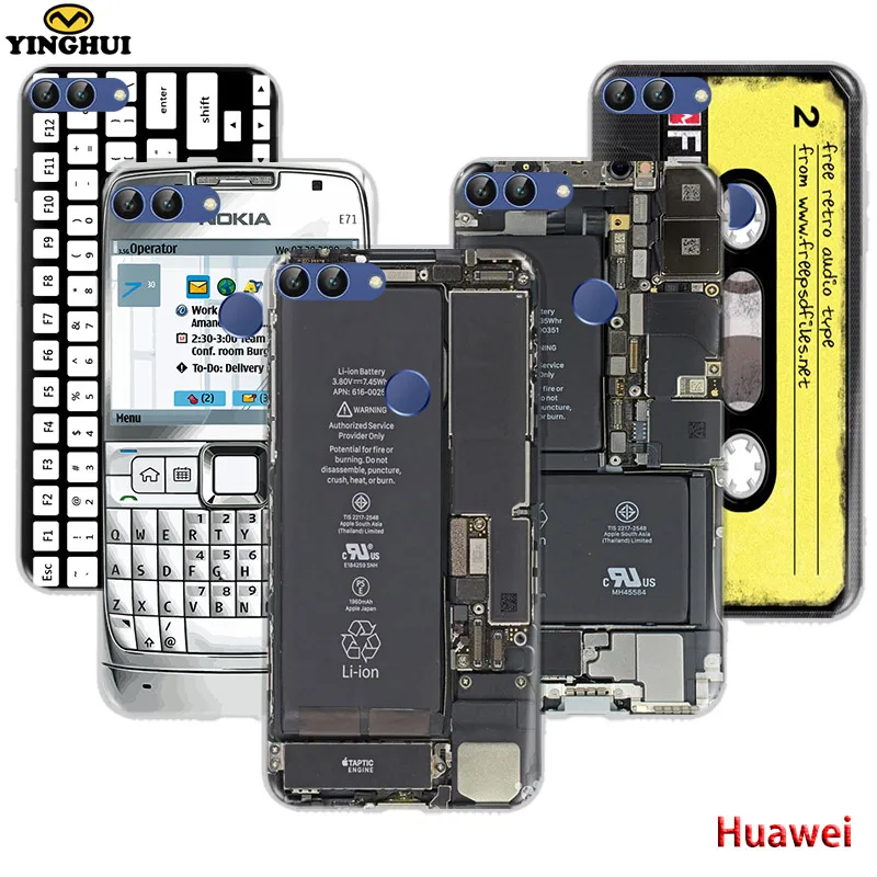 

TPU Silicone Case Huawei P smart Case Cover Coque for Huawei Psmart Cover Retro Camera Huawei Enjoy 7S Phone Cover Shell Fundas