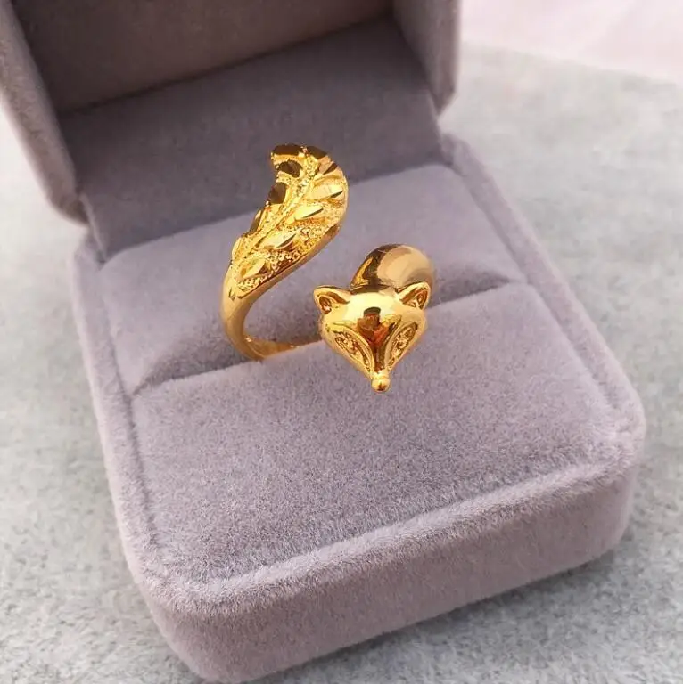 Fashion Jewelry Fox Ring Rings Cos Metal 24K Silver Adjustablein Rings