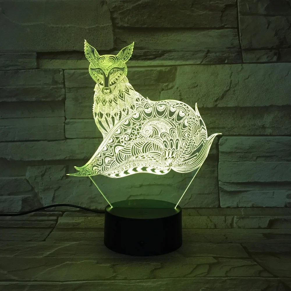 3D Fox Lamp LED Nightlights with Touch Table Lamp as Children Gifts 7