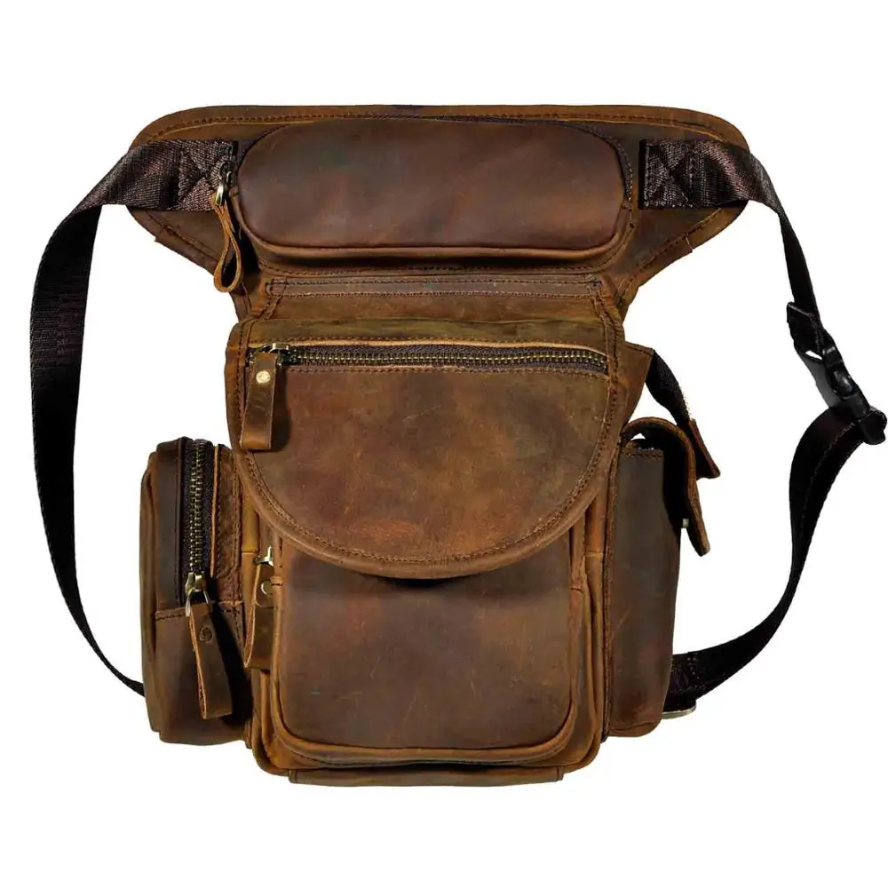 Мужская Дизайнерская Повседневная сумка-мессенджер из натуральной кожи на ремне, модная многофункциональная поясная сумка с ремнем, сумка-мешок 3109 - Цвет: brown