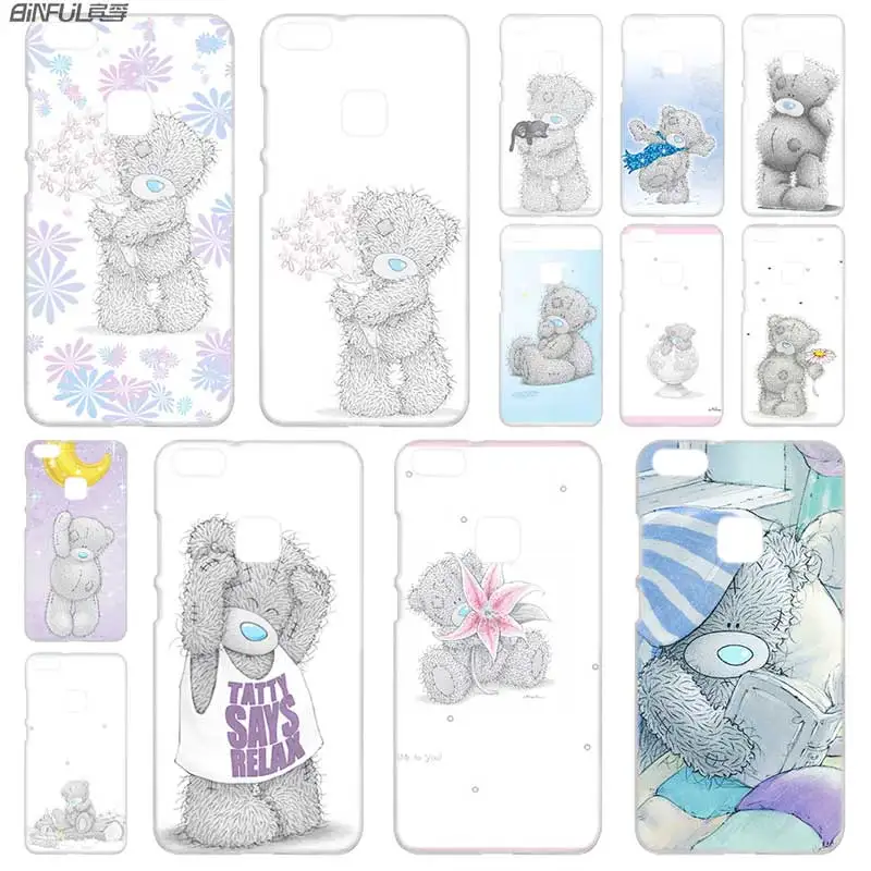 

BINFUL PC Transparent for Huawei P30 p20 lite case P8 P9 P10 Lite Plus Pro P Smart 2019 Mini Tatty Teddy Me To You Bear