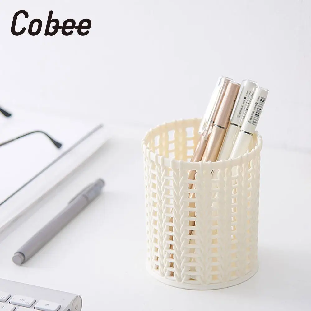 

10cm Pen Holders Decor Vase Makeup Brush Organizer Desk Desk Container Multipurpose Desktop Rattan Nordic Style