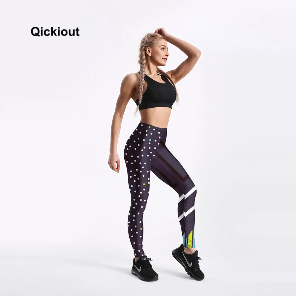 Qickitout женские леггинсы с высокой талией Модные Полосатые облегающие легинсы для фитнеса athleisure эластичные неоновые спортивные Леггинсы для тренировок