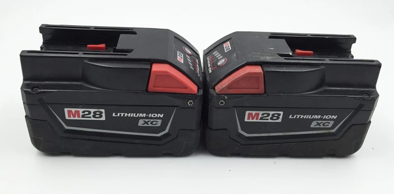 2шт б/у Milwaukee Li lon электроинструменты батареи M28 48 11 2830 28 v 3.0ah|battery battery battery|batteries