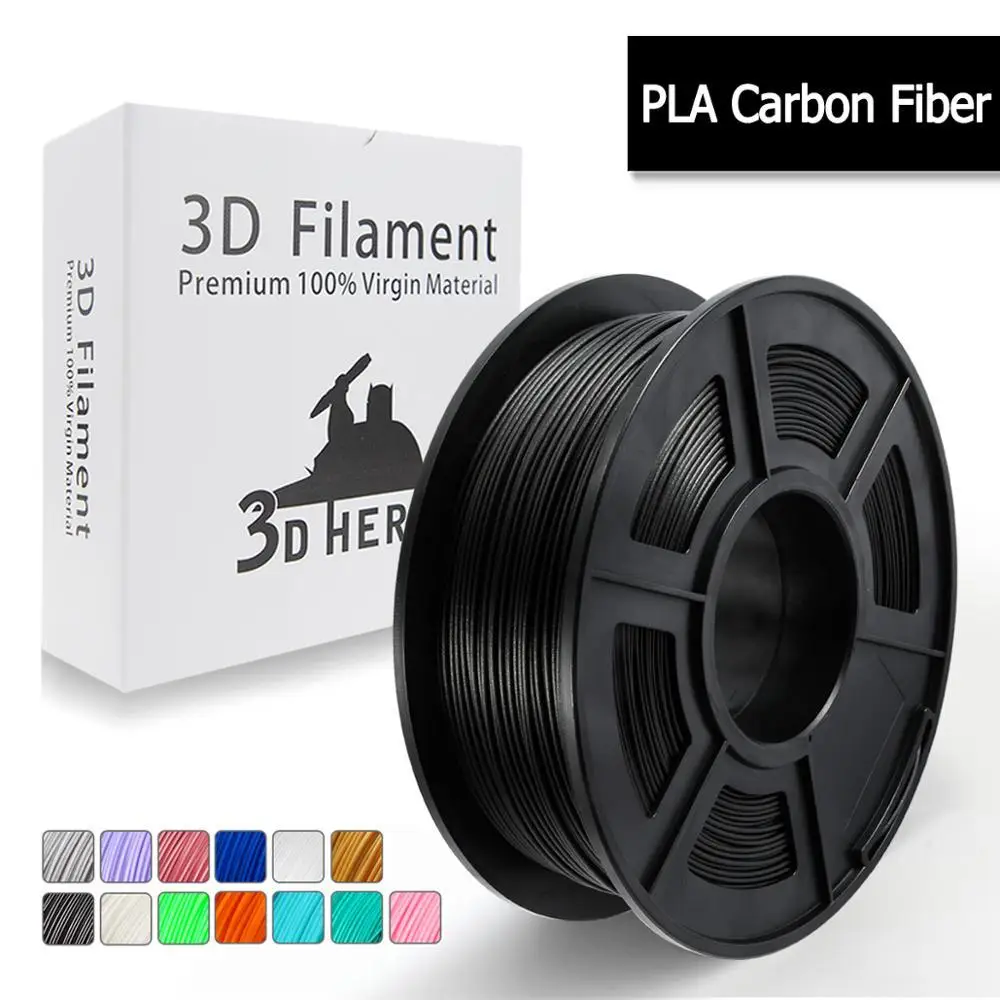 

fast ship new PLA Carbon Fiber 3D Printer Filament 1.75 mm 3D Printing filament 2.2 LBS 1KG Low Odor Dimension 0.02 mm