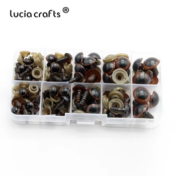 

Lucia crafts 1 box (42 pairs)8-16mm Brown Plastic Safety Eyes For DIY Stuffed Toy Eyes Doll Animal Puppet Crafts K1001