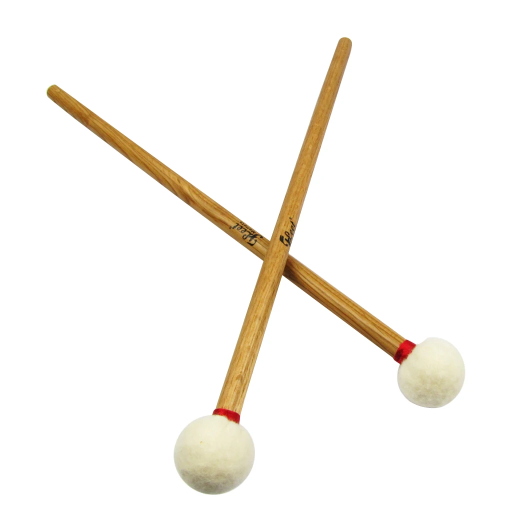 1 пара мягких деревянных сердцевины Precussion Mallets барабанные палочки тимпани молоток дубовая ручка идеальный вес и баланс