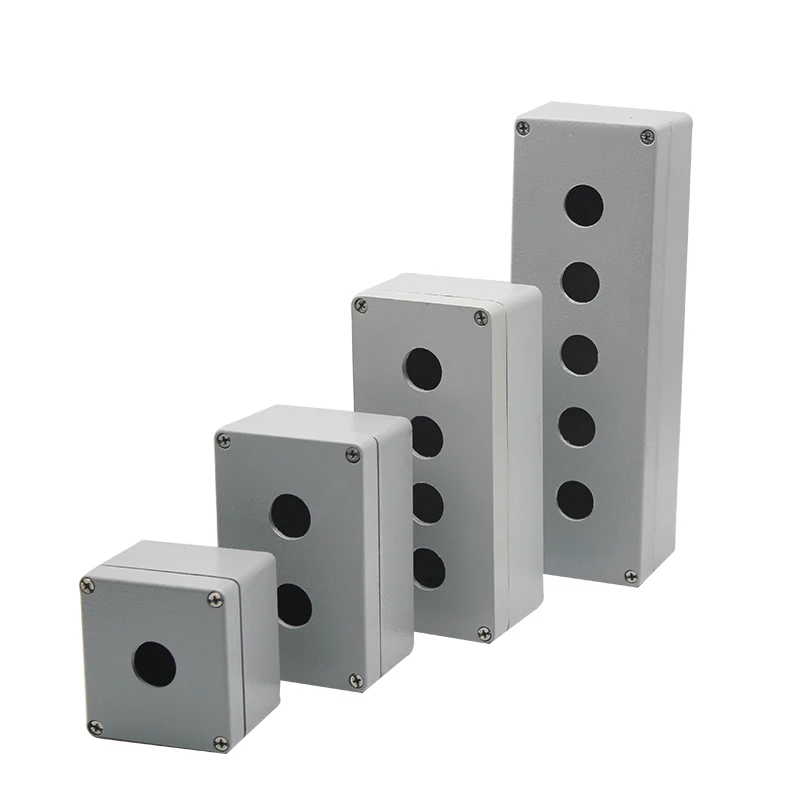

Metal cast aluminum button box waterproof control box switch emergency stop operation box 123456 hole 22MM empty box