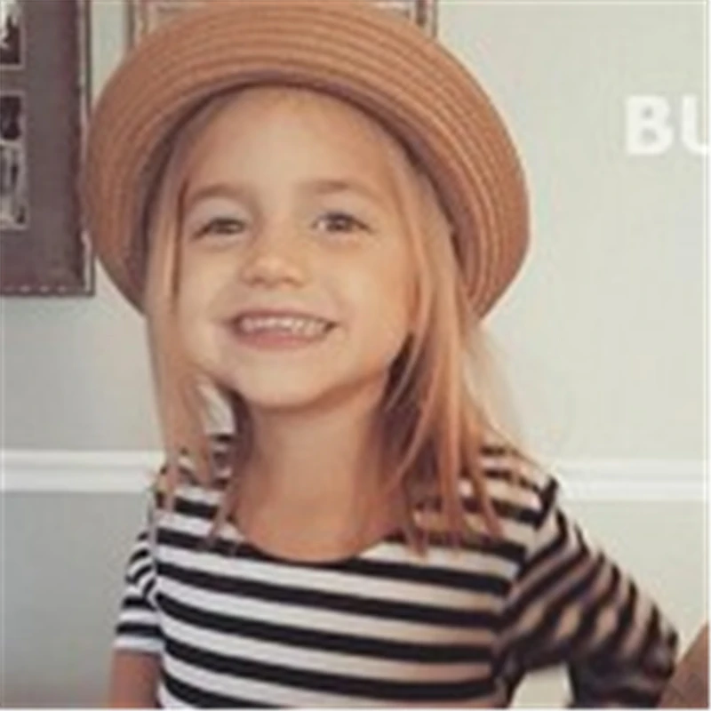 

Baby Summer Cap Straw Hats For Girls Boys Baby Ear Children Character Sun Hat Kids Solid Beach Hats Photography Props Sun Hat