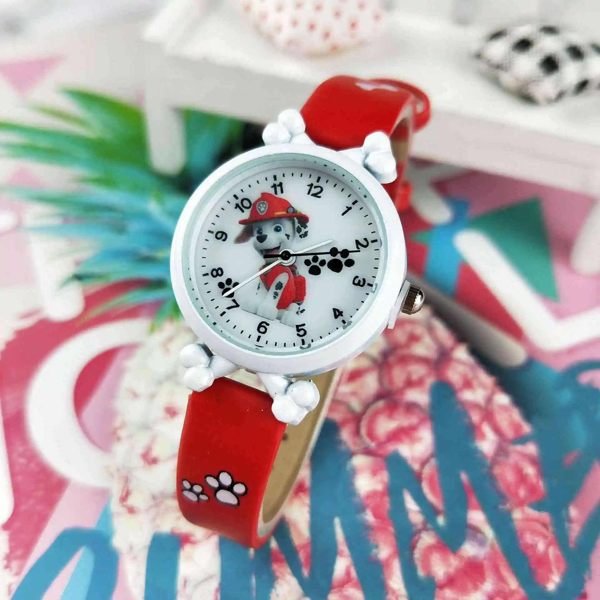 Paw patrol цифровые часы время развития интеллекта узнать собака Эверест экшн Аниме Фигурка patrulla canina игрушка для детей подарок - Цвет: Marshall