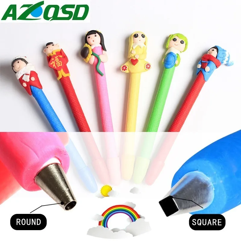 

AZQSD Diamond Painting Tools Square/Round Drill Point Pen Diamond Embroidery Accessories Diamond Mosaic Cartoon Pencil 1pcs