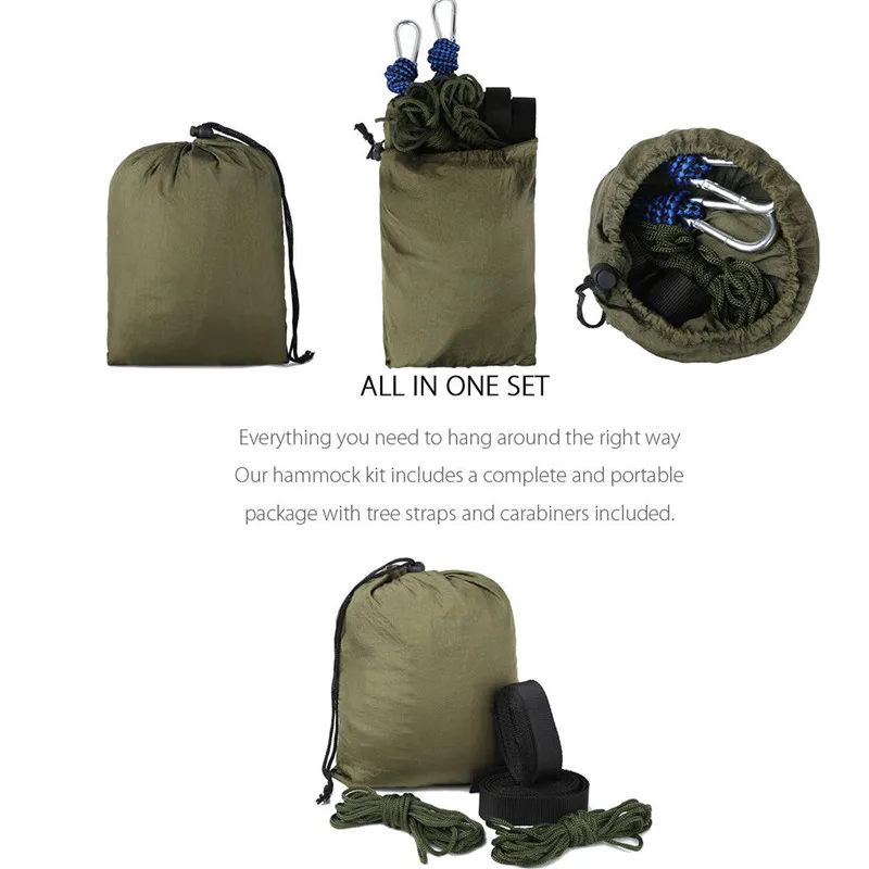 Portable Camping Hammock with Mosquito Net and Rain Fly Tarp,Hammock Canopy Nylon Hammocks Double Hammock Hiking Patio Furniture