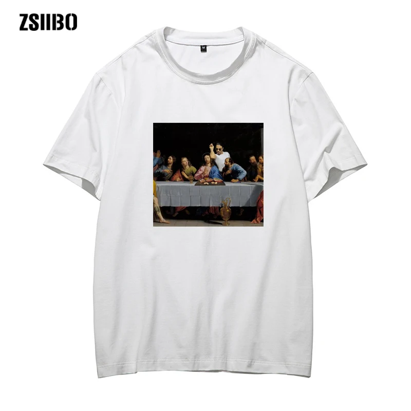 ZSIIBO Мужская футболка высокого качества с принтом Футболки с коротким рукавом Искусство Забавный хипстер футболка с узором крутая мужская одежда HY1MC71
