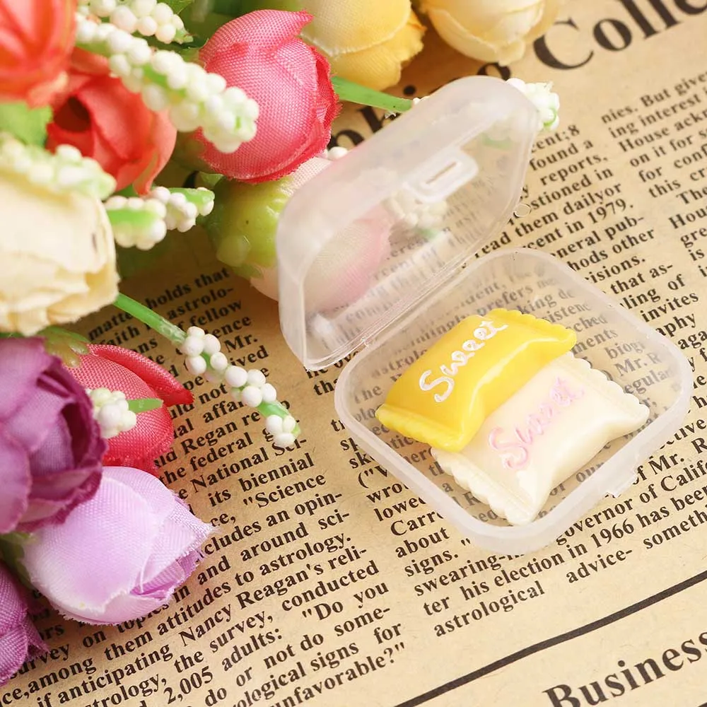 

10 Pcs Mini Clear Plastic Small Box Hook Jewelry Earplugs Container Storage Mini Storage Box 37*37*20mm