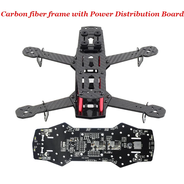 quad Рамки чистого углерода Волокна квадракоптер Quadcopter комплект QAV250 квадракоптеры Drone frame Мини 250 FPV-системы RC Стекло Волокна Quadcopter комплект Flysky Для ZMR250 - Цвет: Carbon Fiber and PDB