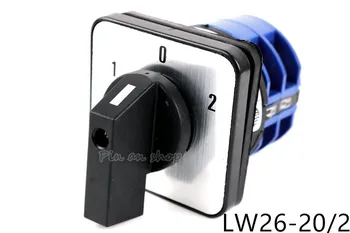 

LW26-20/2 Rotary switch knob 3 position 102 High quality changeover cam switch Ui 690V Ith 20A 2 phase 8 terminals DC voltage