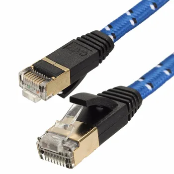 

0.5m 1m 1.5m,2m 3m,5m 10m15m 20m lan cable CAT7 RJ45 Patch flat Ethernet Network Cable For Router Switch gold plate