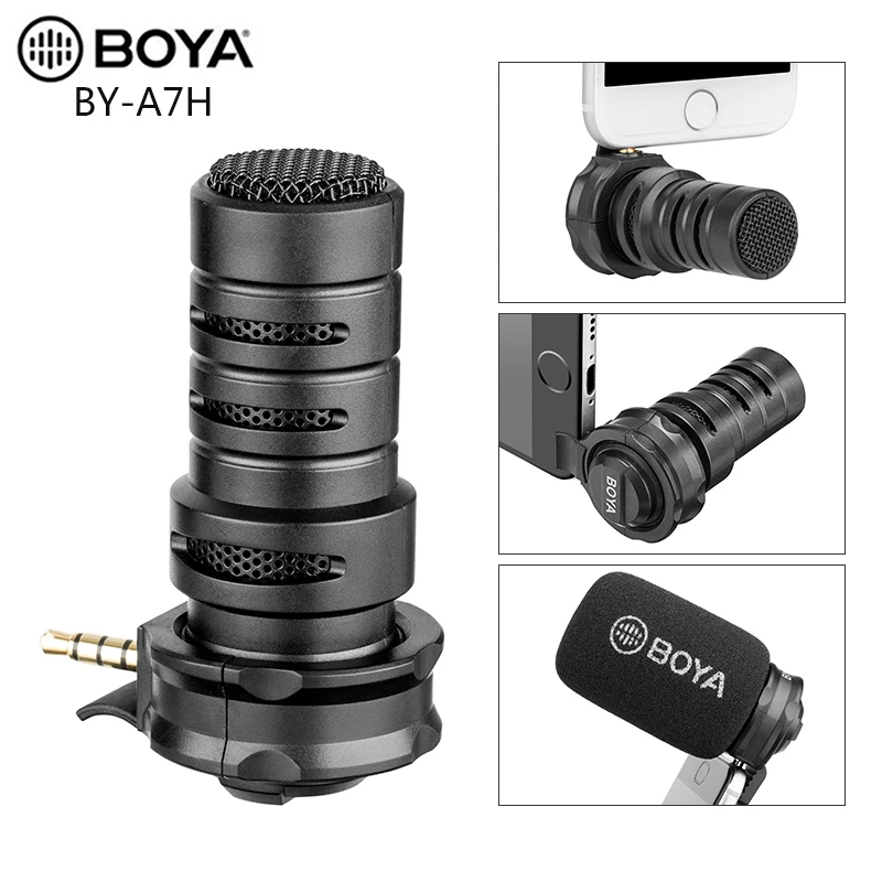 BOYA BY-A7H конденсаторный видео Vlogging Запись микрофон 3 5 мм Интерфейс для iPhone samsung huawei