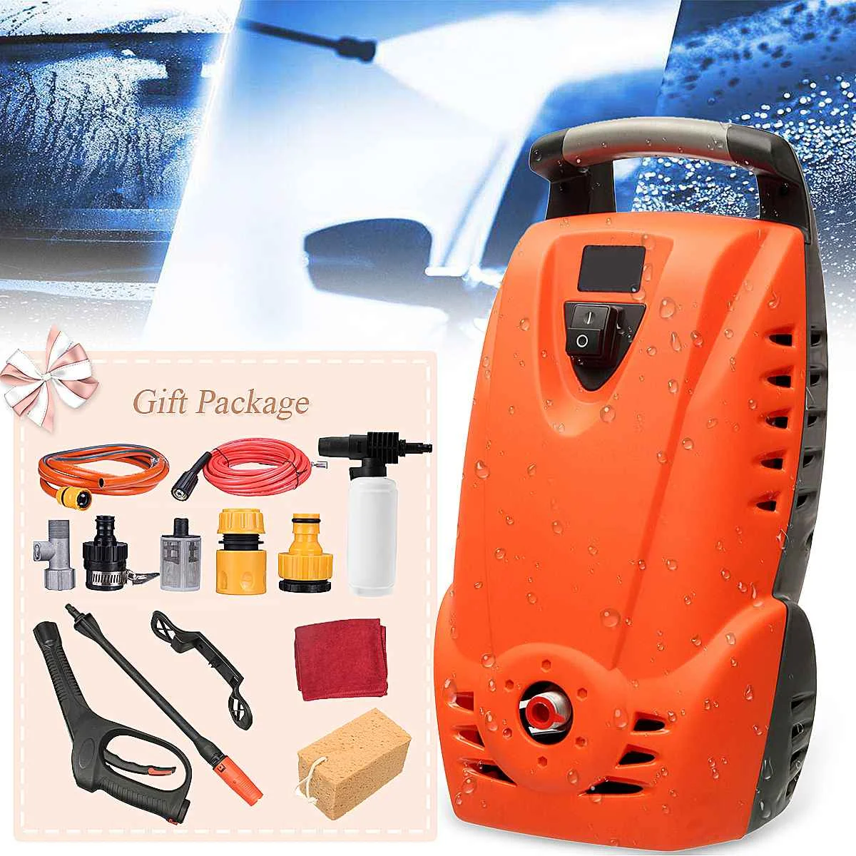

High Power Outdoor High Pressure Electric Pressure Washer Hose Nozzle Portable Machine Car Cleaner Water Shape Can Changed
