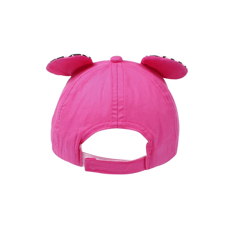 Cartoon Mouse Baby Cap Plaid Fashion Pattern Hat For Girls Cotton Kids Sun Hat Mouse Ears Summer Baby Cap Baby Boys Clothing (5)