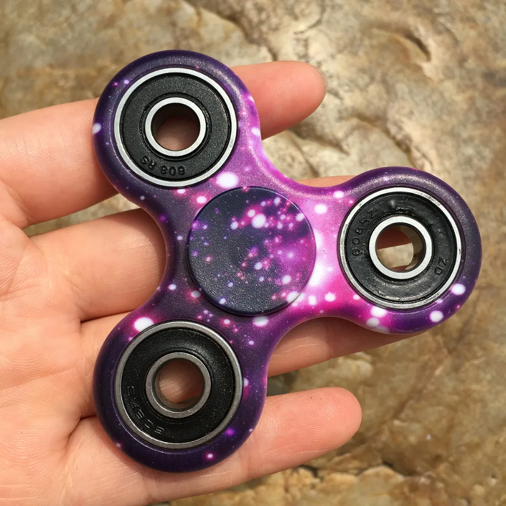 

3D Purple Fidget Spinner ABS Tri-Spinner EDC Hand Finger Spinner for Autism and ADHD Focus Anxiety Relief Stress Gift Toys Kids