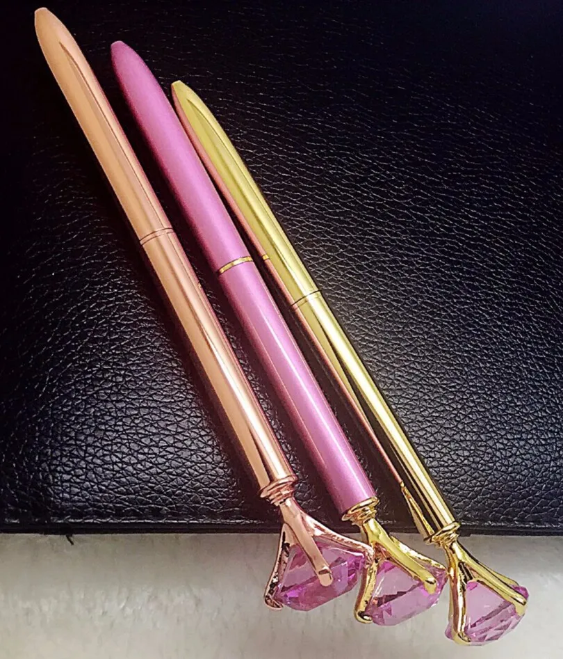 Новая хрустальная шариковая ручка Модная девушка 19 карат с крупным бриллиантом металлическая ручка с кристаллами для свадебы, дня рождения, для фестиваля подарки гелевые чернила