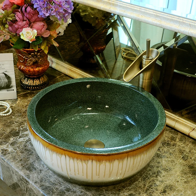 China Procelain wash basin sink Lavabo ceramic art sinks Countertop wash basin ceramic bathroom sinks sink basin glazed (2)