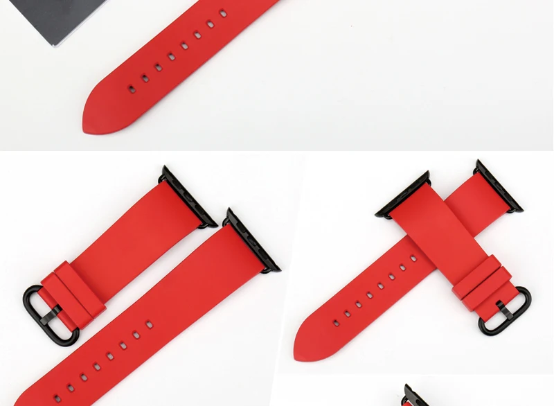 Для Apple Watch band 44 мм 40 мм серия 4 Apple iWatch ремешок 42 мм 38 мм часы-ремешки Фторуглеродные резиновые браслеты