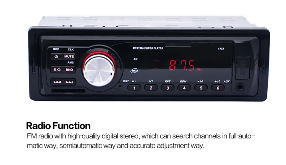 Универсальный автомобильный стерео 5983 12 В автомобиль радио аудиоплеер стерео MP3 плеер Поддержка FM USB/SD 1 DIN в тире Автомобильная электроника