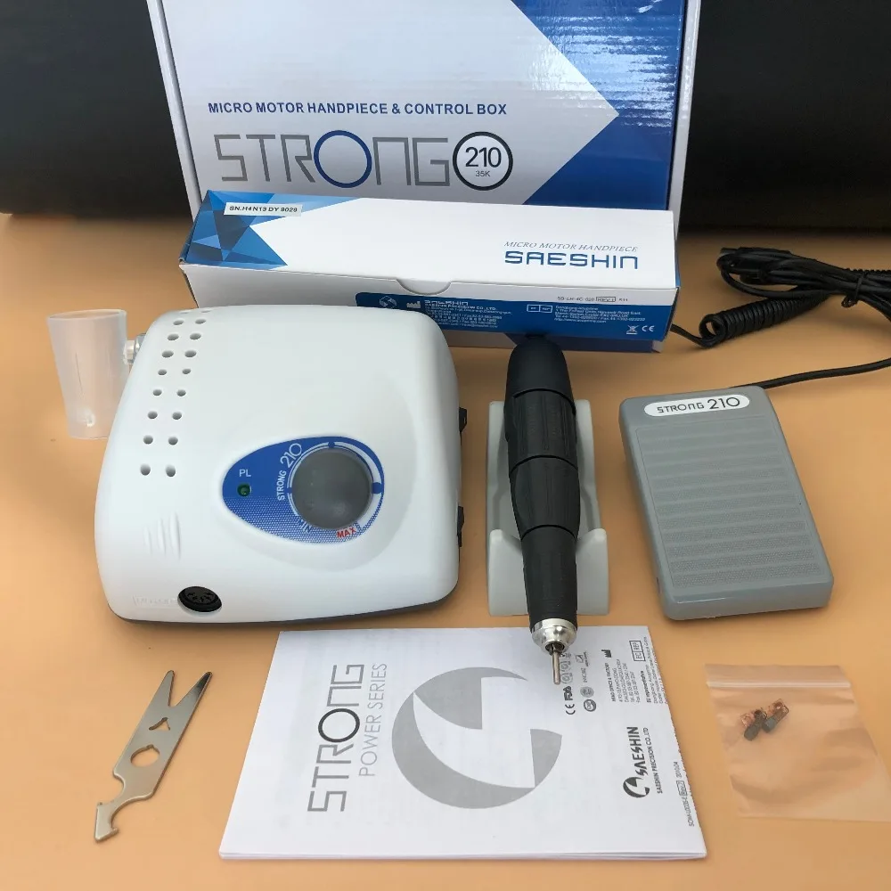 

35000RPM Dental Lab MARATHON Micromotor saeshin STRONG 210 +STRONG 102L Polishing High speed Handpiece
