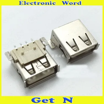 

100pcs Commun USB 2.0 Female Connectors Soldering A Type Interface SMD 2.0 USB Female Port