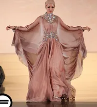 Saudi Arabia Dresses 2017 Brown Evening Dres Muslim Evening Gowns High Neck Prom Dresses with HiJab Party Dress vestido de festa