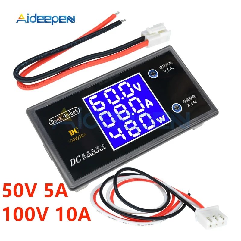 

High Power DC 12V LED Digital Voltmeter Ammeter Motorcycle Car Voltage Current Power Meter 100V 10A 50V 5A Tester Amp Detector