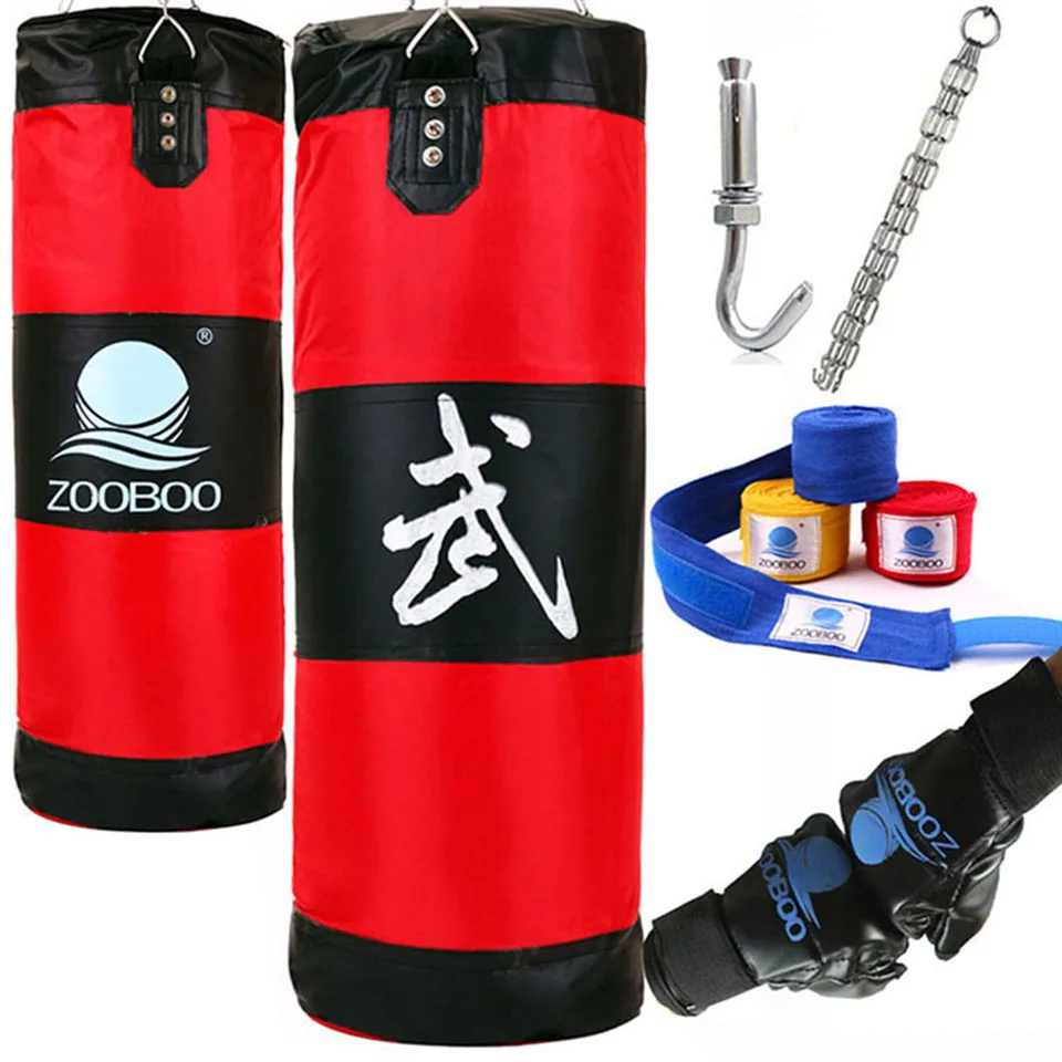 

90cm Sandbag Thickened Waterproof Canvas Punching Bag Sports Training Empty Boxing Bags With Boxing Gloves Hand Wraps Muay Thai