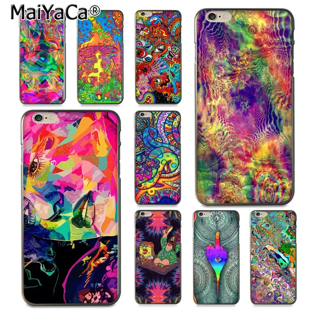 MaiYaCa психоделическая футболка арт-плакат для iPhone 4S SE 5C 5S 6S 7 8 Plus X XR XS MAX черный