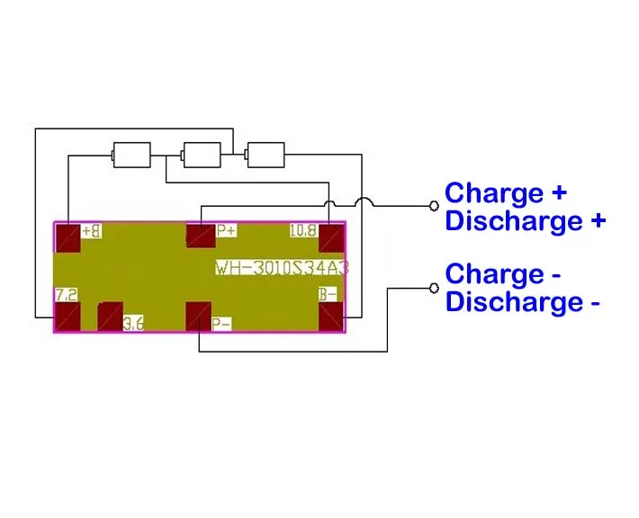 Модуль управления схемой защиты PCM для 3S 9,6 v 9,9 v LiFePO4 Li-Fe плата управления зарядкой/разрядкой батареи 2-3.5A