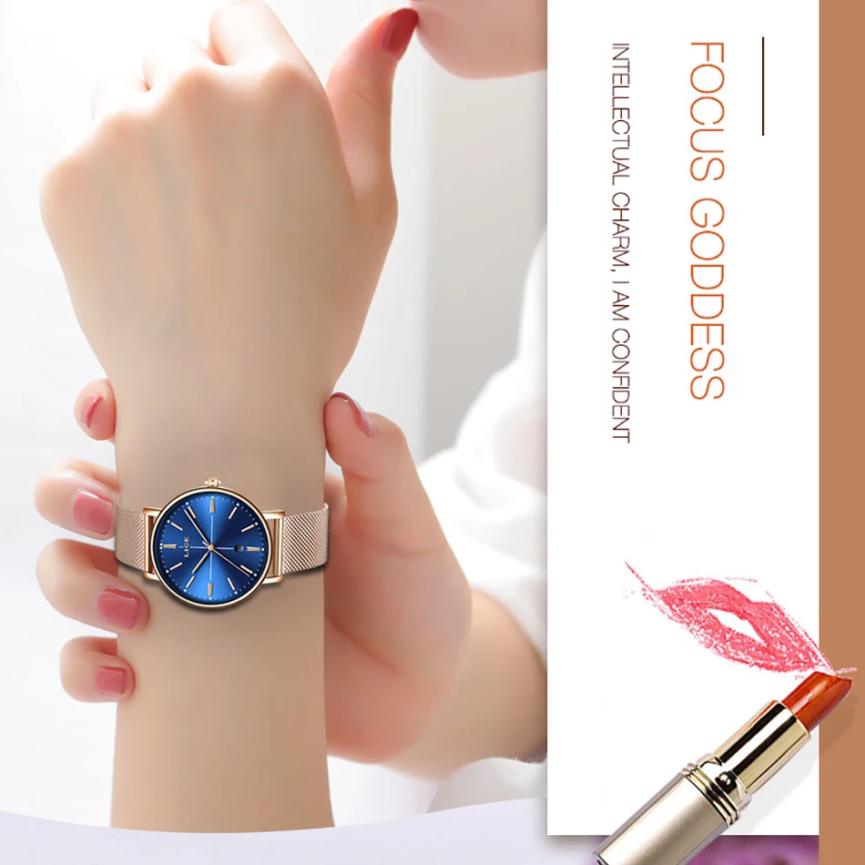 Роскошный бренд LIGE модные женские часы женские наручные часы маленький циферблат кварцевых часов водонепроницаемые часы из нержавеющей стали браслет