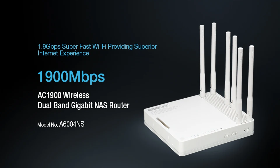 TOTOLINK A6004NS AC1900 двухдиапазонный гигабитный WiFi маршрутизатор/точка доступа/WiFi ретранслятор с 6 съемными антеннами, английская прошивка