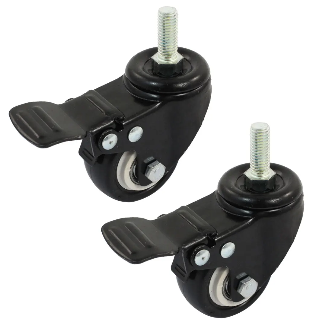 

Bakery Laundry Cart 10Mm Thread Stem 2" Rotary Round Wheel Swivel Brake Caster 2Pcs