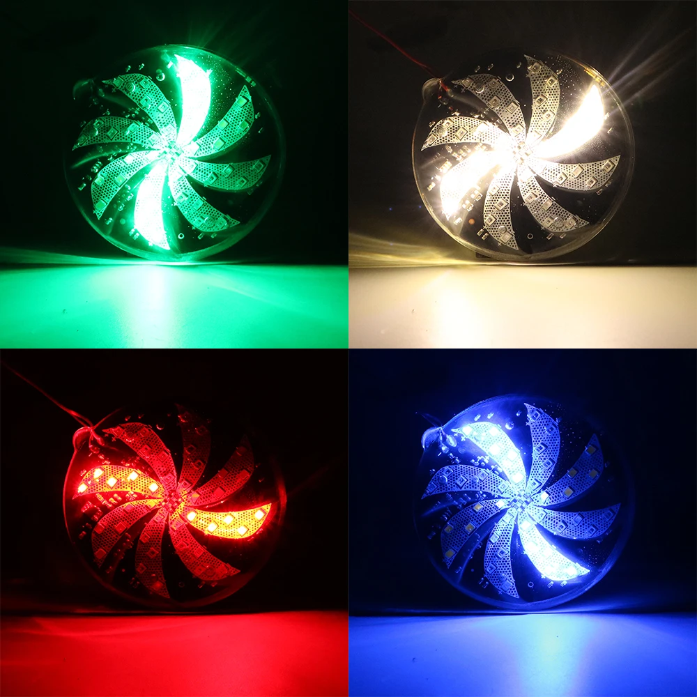 

Motorcycle Car Atmosphere Lamp 6/8/10cm Modified Windmill Lights Flash Lamp Fire Wheel Lights Auto LED Strobe Light Car Styling
