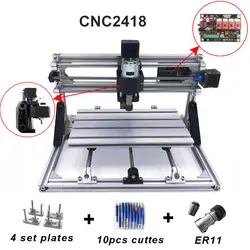 Cnc 2418 с ER11 лазерная резка, фрезерный станок с ЧПУ, фрезерный станок с ЧПУ Pcb фрезерный станок, резьба по дереву машины, мини фрезерный станок с