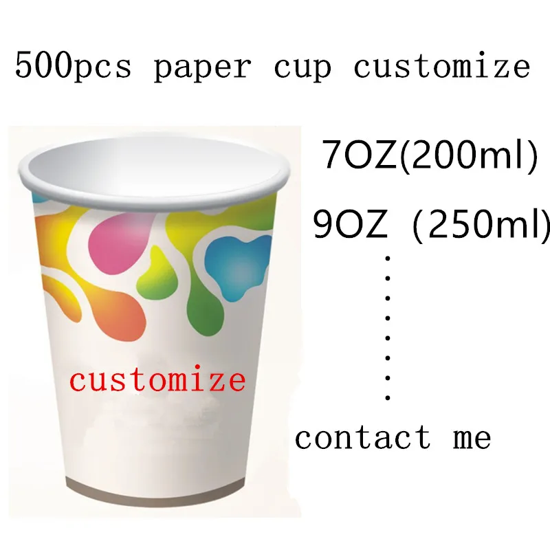 500 шт Одноразовые кофейные стаканчики 7 унций/9 унций для воды, сока, напитков, упаковочные бумажные стаканчики для домашнего коммерческого использования