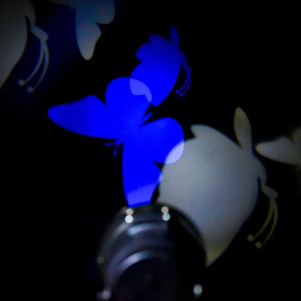 Пейзаж проектор свет, синие и белые бабочки Открытый Декор прожектор Открытый украшения стены свет