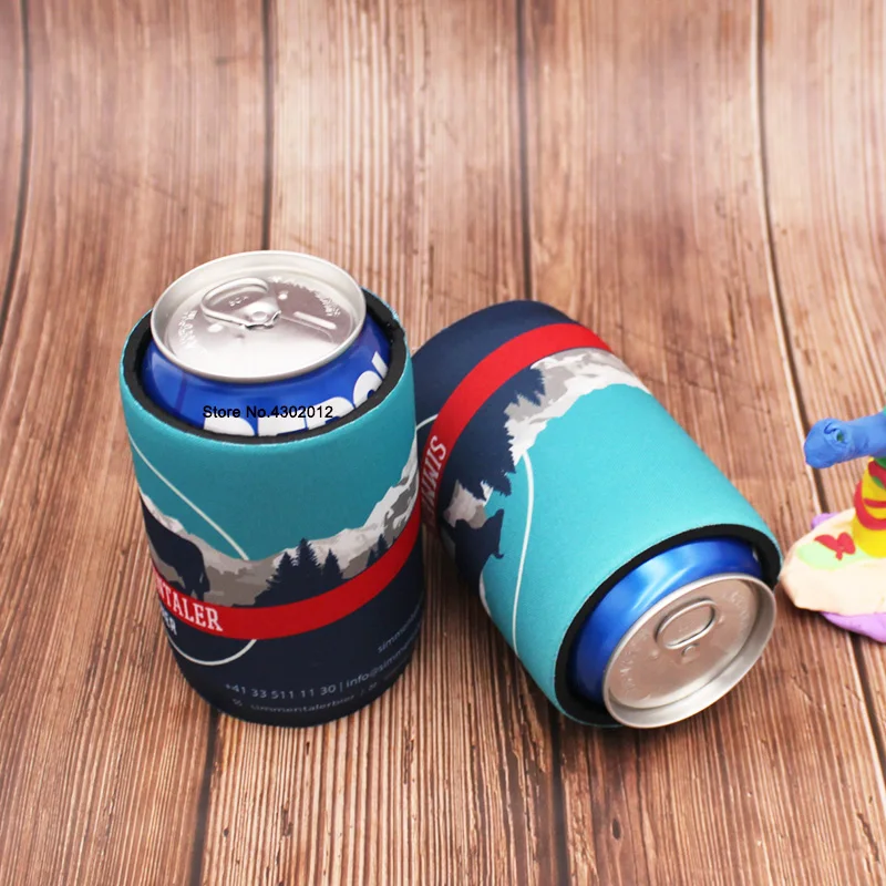 

500pcs/lot Custom Printing Logo Beer Can Cooler Picnic Bags With Bottom Stubby Holders Wedding Gifts Beer Bottle Cooler Cover