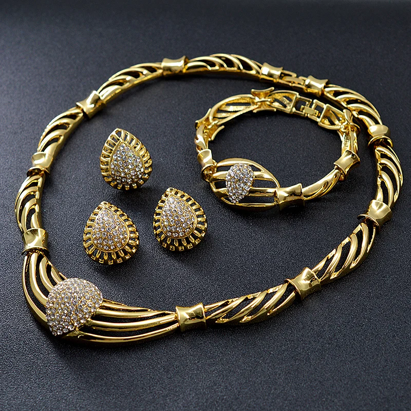 Женский ювелирный комплект из колье серёг кольца и браслета|jewelry sets wedding|bridal jewelry