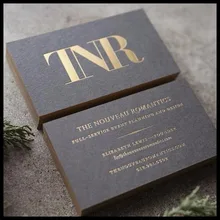 Низкая цена на заказ Золотая фольга штамповка плотная печатная бумага визитные карточки 500 шт./лот