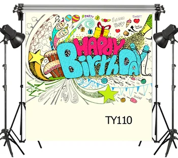 

LB Polyester & Vinyl Birthday Party For Children Cartoon Gifts Studio Backdrop Photography Photo Props Photographic Background